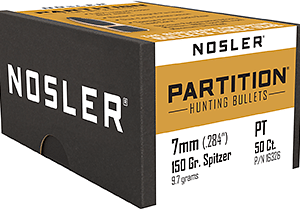 Nosler Partition Bullets 7mm 150 gr. Spitzer Point 50 pk.